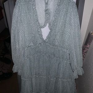 cheeta print long sleeve dress